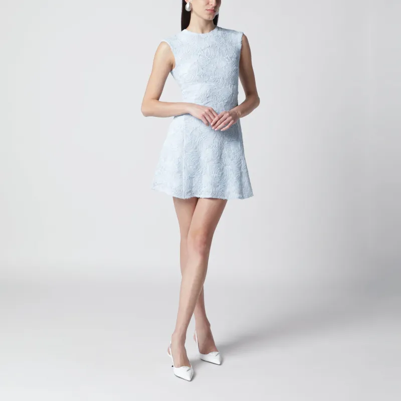 LIGHT BLUE FLORAL MESH MINI DRESS made by ROTATE Birger Christensen