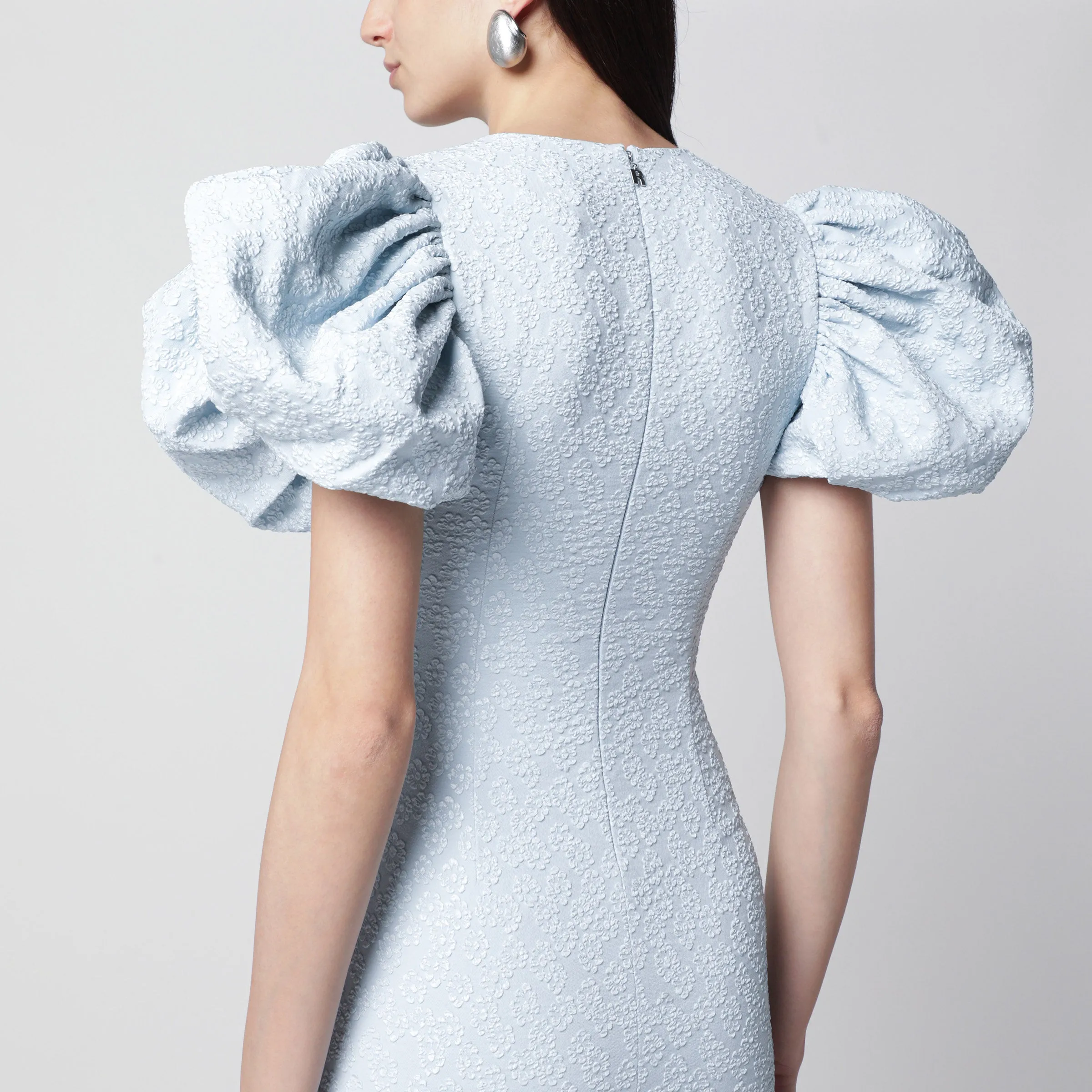 LIGHT BLUE BALLOON JACQUARD MIDI DRESS sold by Lord & Taylor product image thumbnail 2