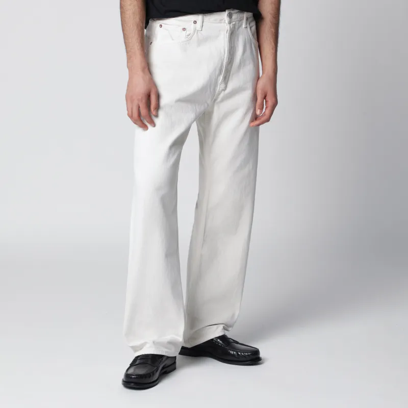 WHITE TROUSERS IN REGENERATED DENIM made by Agolde