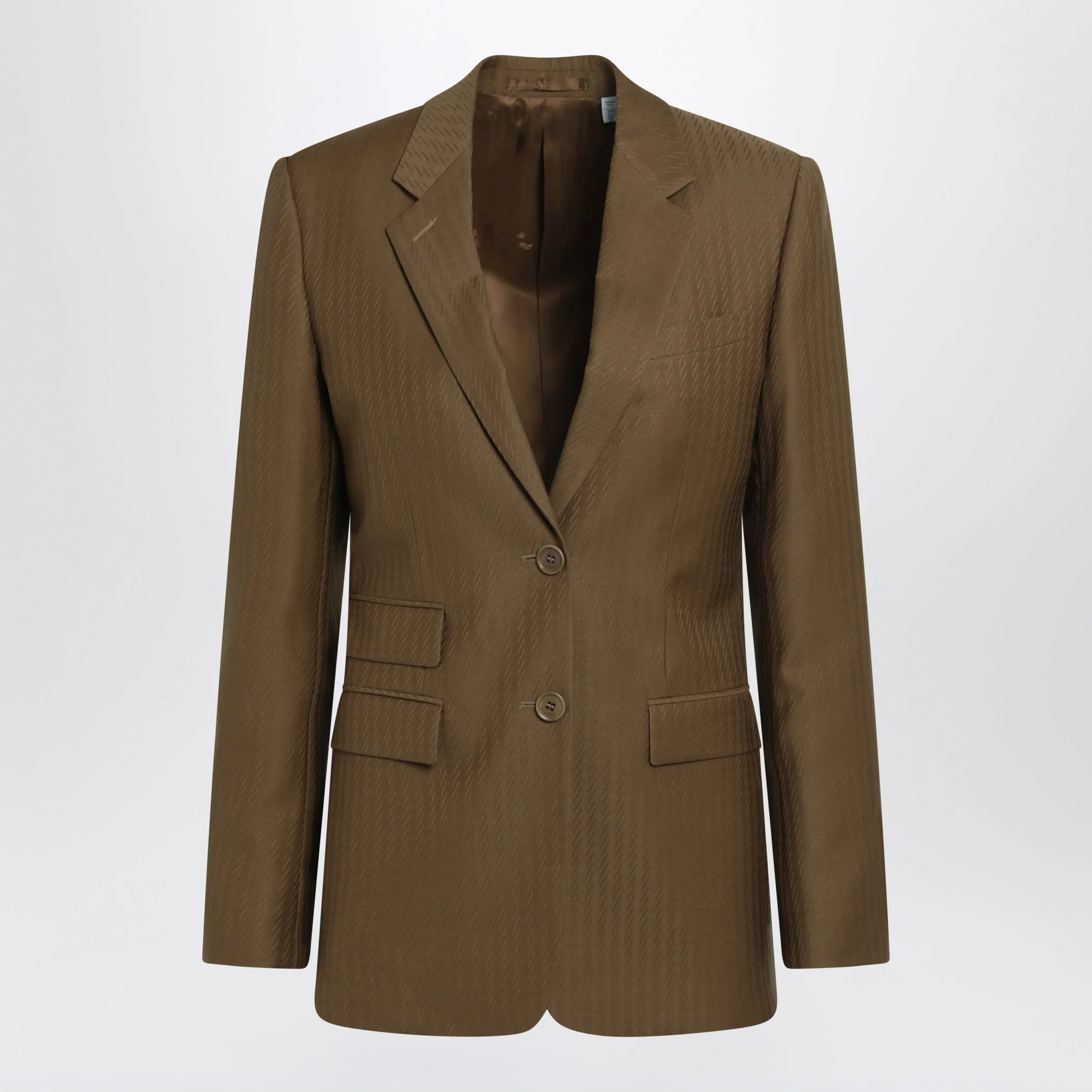 TAILORED SINGLEBREASTED WOOL AND MOHAIR BROWN JACKET sold by Lord & Taylor