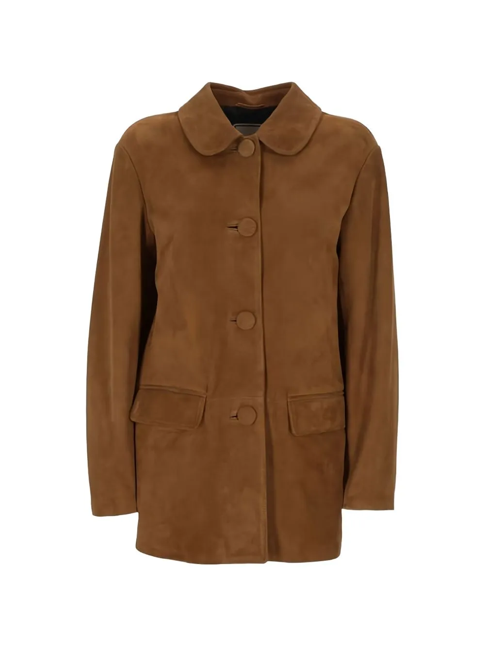 COGNAC ROUND COLLAR LEATHER JACKET sold by Lord & Taylor product image thumbnail 4