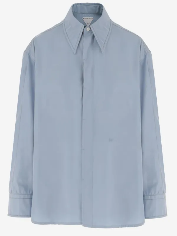Shirt Light Blue Silk-Blend made by Bottega Veneta