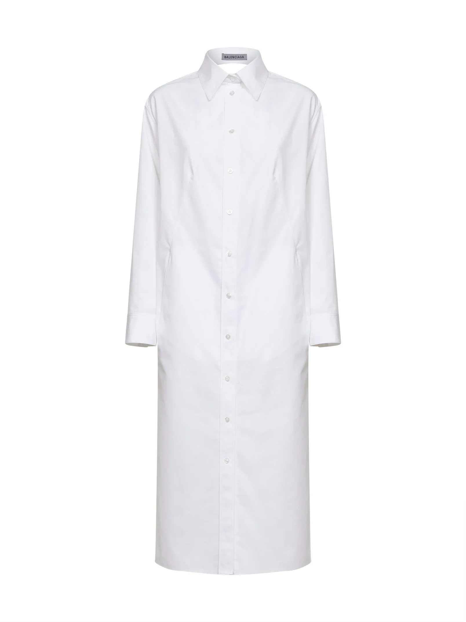 Shirt Dress Draped Back White Poplin sold by Lord & Taylor