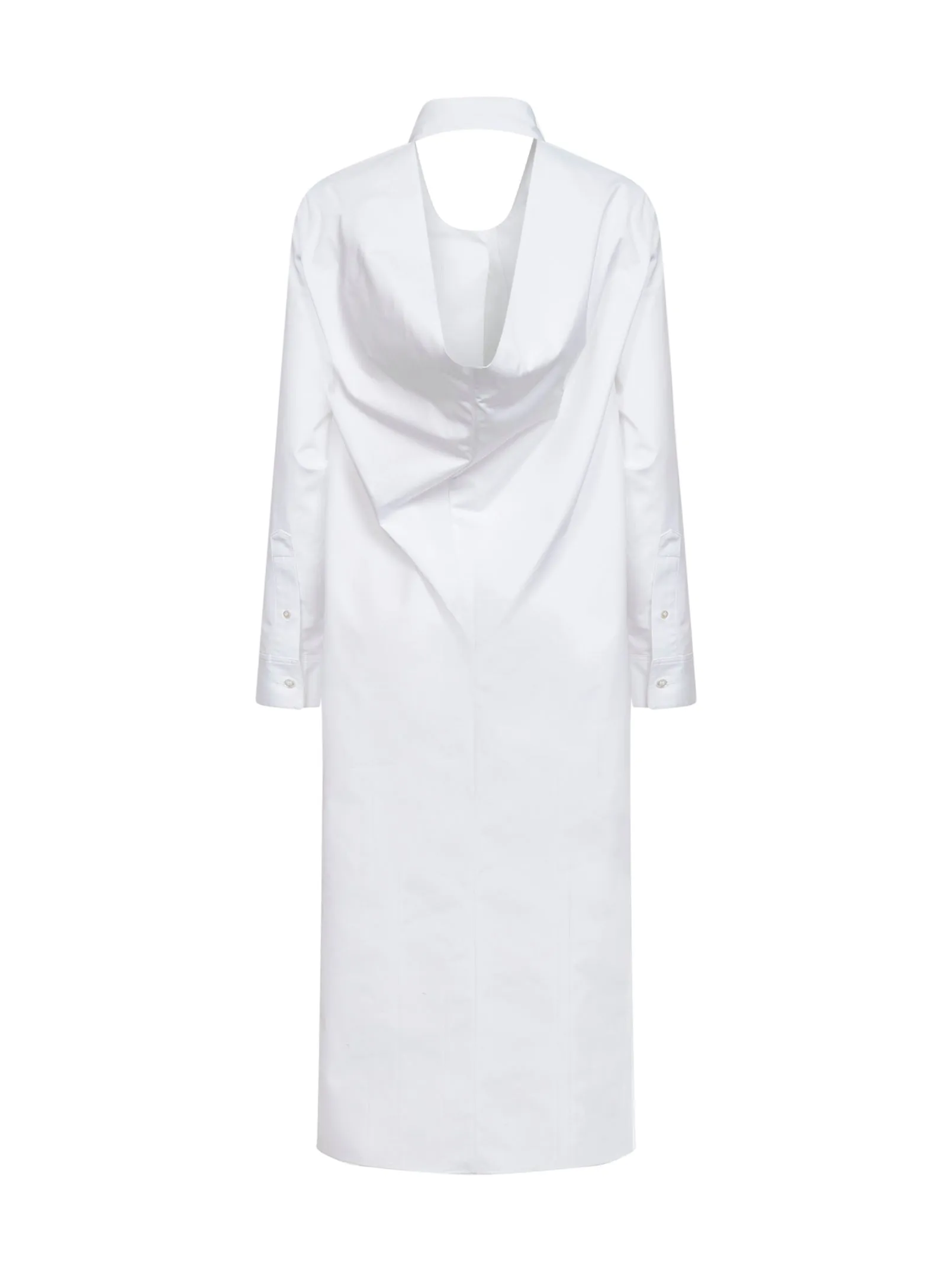 Shirt Dress Draped Back White Poplin sold by Lord & Taylor product image thumbnail 2