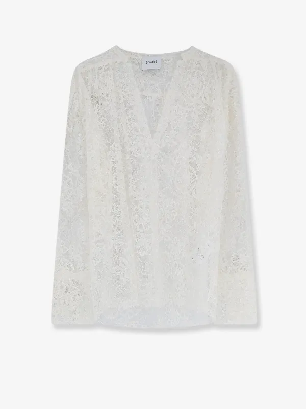 Lace Shirt White made by NUDE