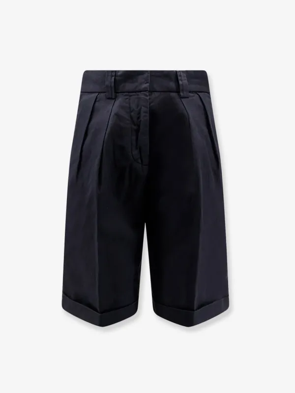 Shorts Cotton-Linen Blue made by Aspesi