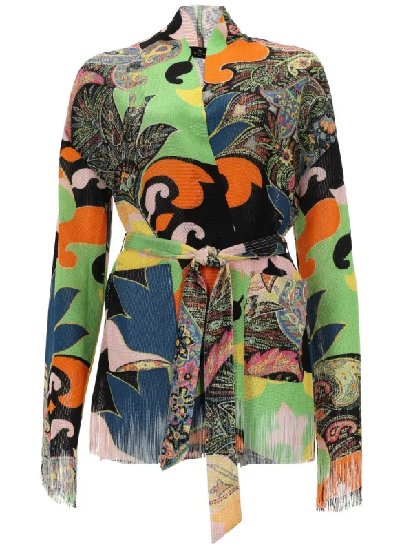 Cardigan with Fringes Multicolour made by Etro