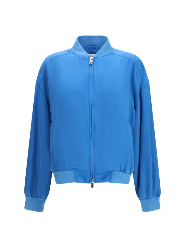 Bomber Jacket Silk Zipper Azure made by Versace
