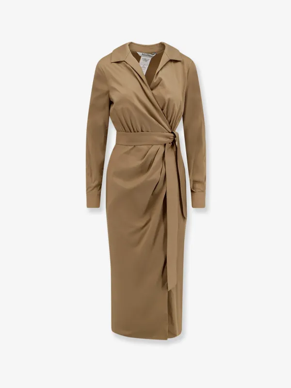 Dress Mxmbeta Cotton-Blend Beige made by MaxMara