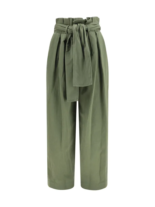 High-Waisted Serge Pants Green made by Balmain