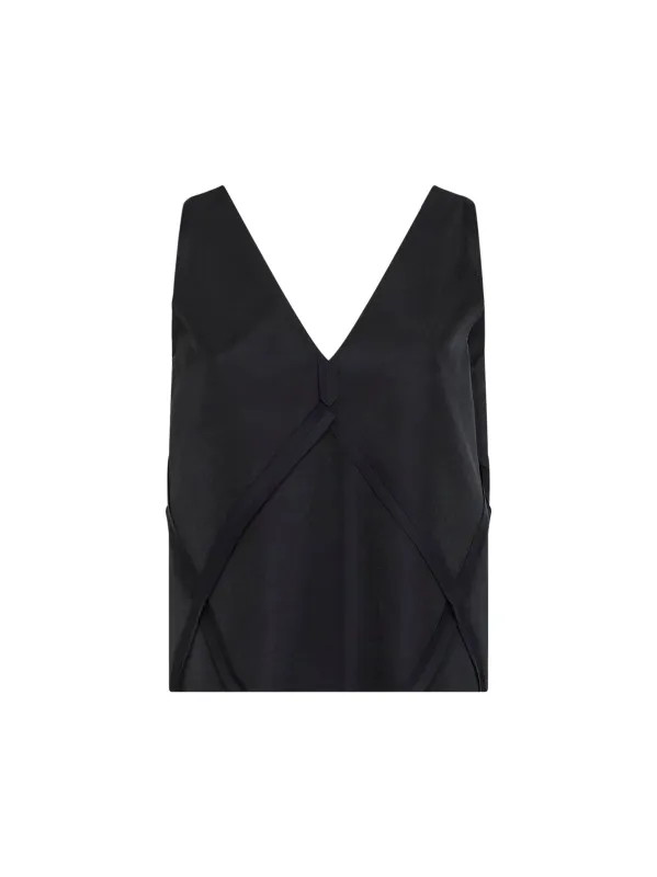 V-neck Tank Top Black Cotton made by Maison Margiela
