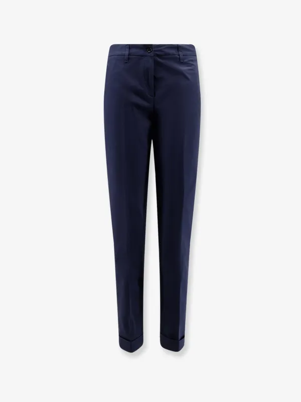 Stretch Cotton Trousers Blue made by Aspesi