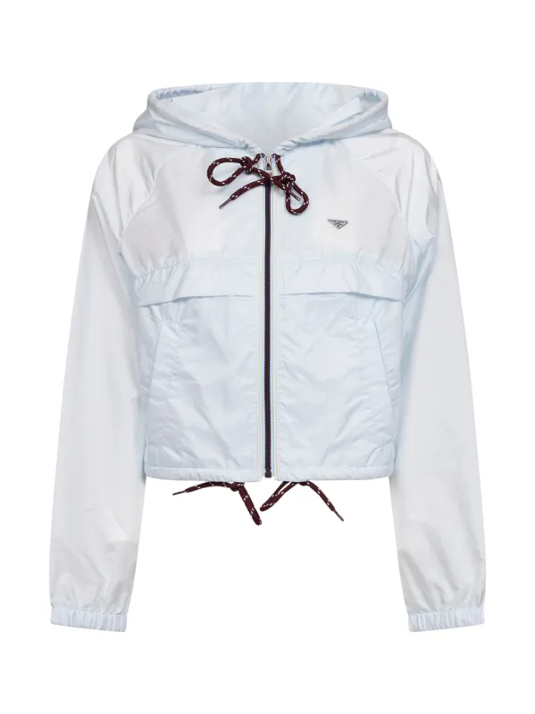 Light Blue Re-Nylon Hooded Jacket made by Prada