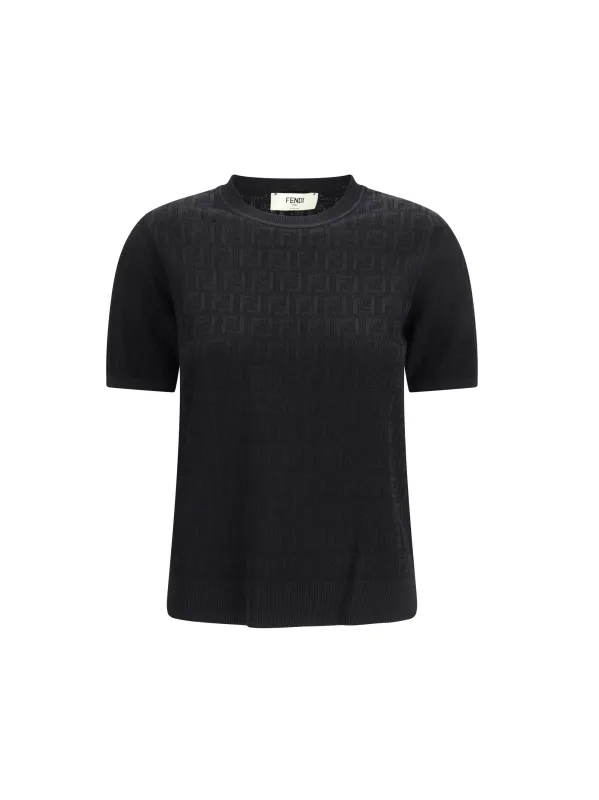 Knit T-Shirt Black made by Fendi