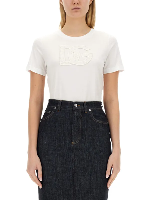 T-Shirt with Logo Patch made by Dolce & Gabanna