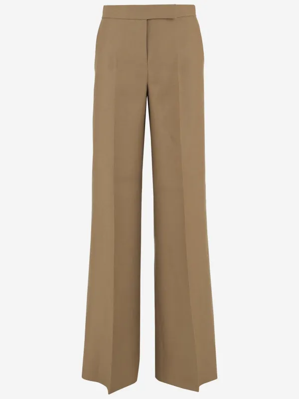 Linen Trousers Light Brown made by MaxMara