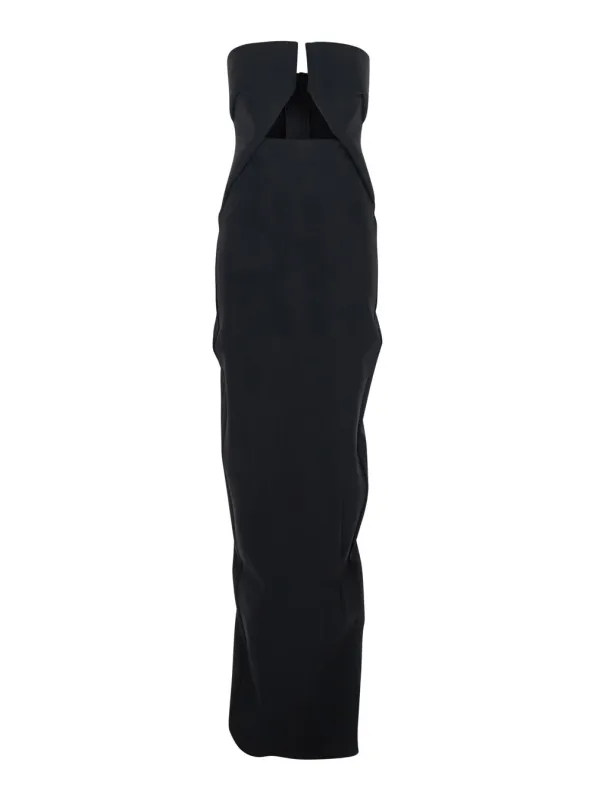 Long Dress Black Viscose Blend made by Rick Owens