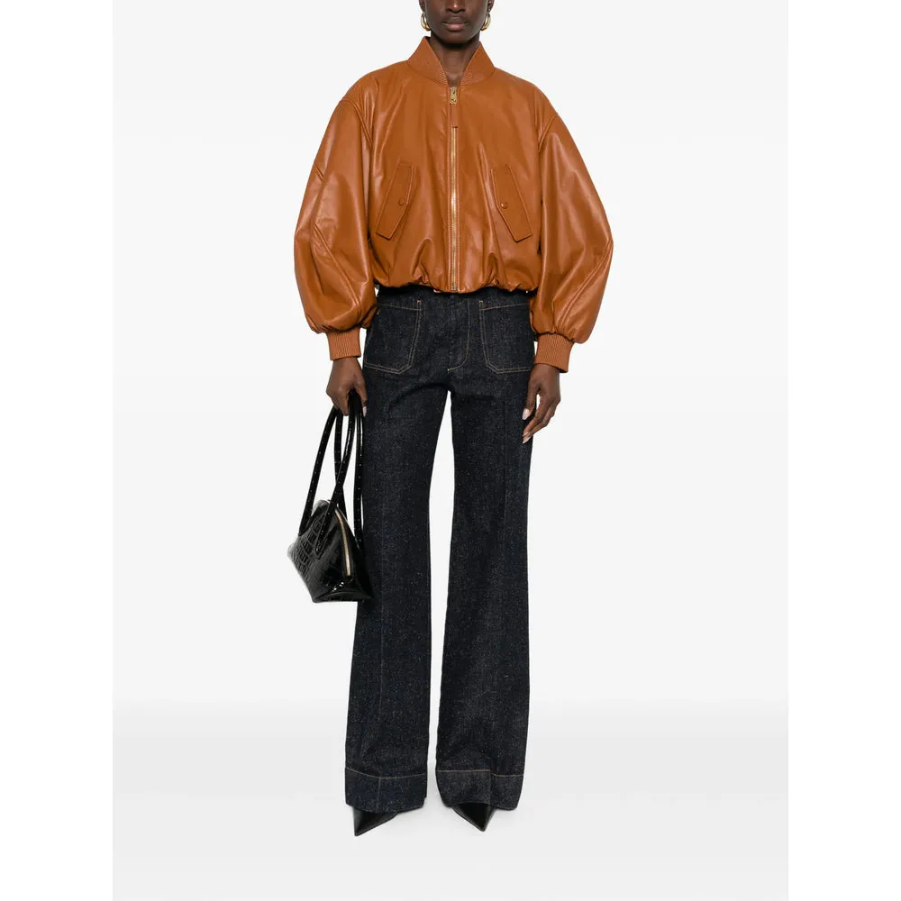 Leather Bomber Jacket Brown sold by Lord & Taylor product image thumbnail 4