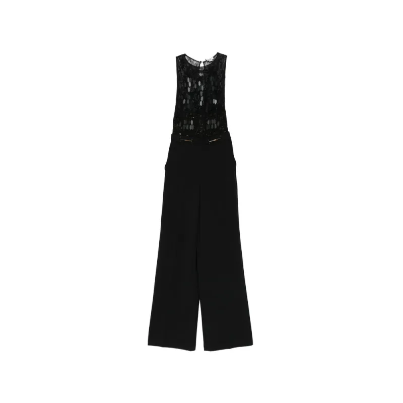Sequin-Embellished Jumpsuit Black made by Elisabetta Franchi