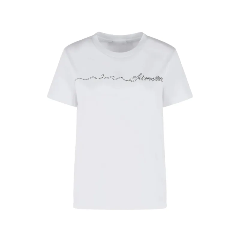 T-shirt Ribbed Cotton White made by Moncler