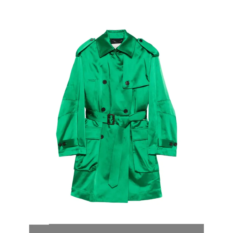 Cotton-Blend Green Coat made by Dries Van Noten