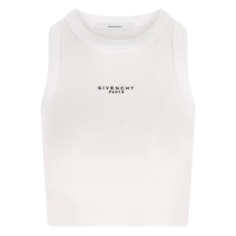 Tank Top Ribbed Knit White made by Givenchy