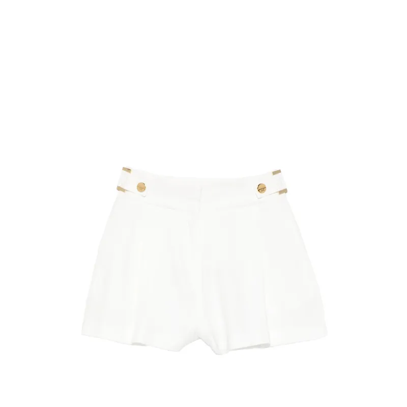 Tailored Shorts White Linen-blend made by Elisabetta Franchi