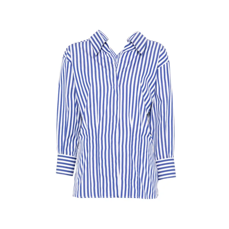Shirt V-Neck Blue/White made by Givenchy