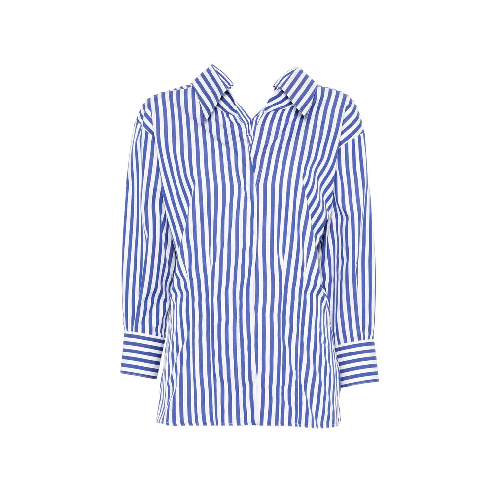 Shirt V-Neck Blue/White sold by Lord & Taylor