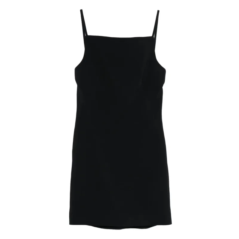 Dress Square Neck Spaghetti Straps Black made by Givenchy