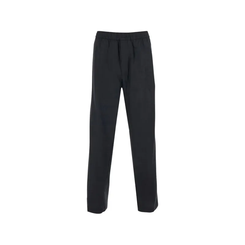 Trousers Straight-Leg Cotton-Linen Black made by Calvin Klein