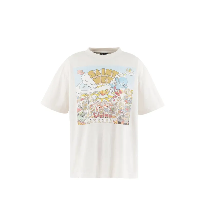 T-shirt with Graphic Print White made by Saint Mxxxxxx