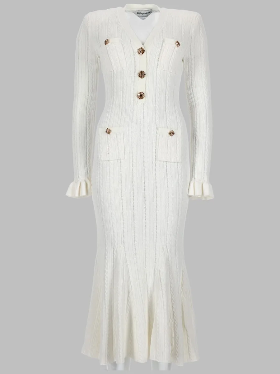 Midi Dress Pointelle Knit White sold by Lord & Taylor