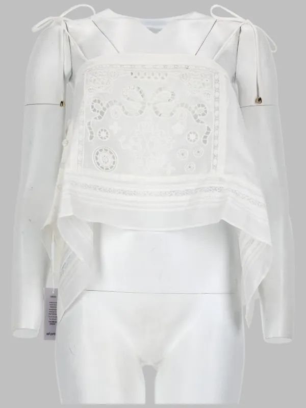 Embroidered Top White made by Self-Portrait