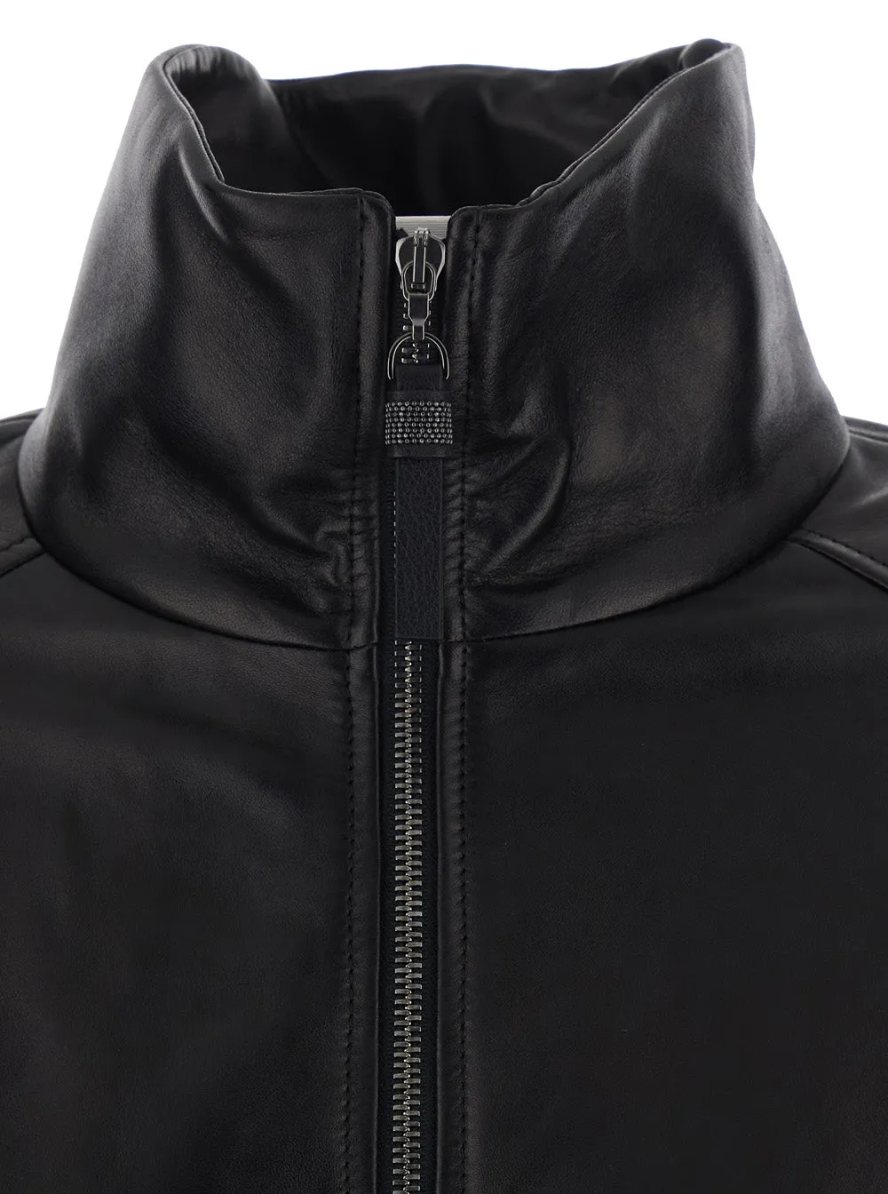 Jacket High-Collar Leather Black sold by Lord & Taylor product image thumbnail 3