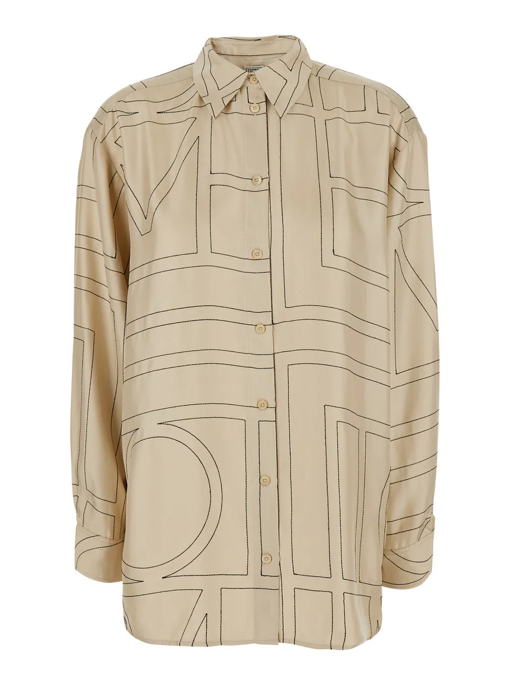 Shirt Embroidered White Silk sold by Lord & Taylor