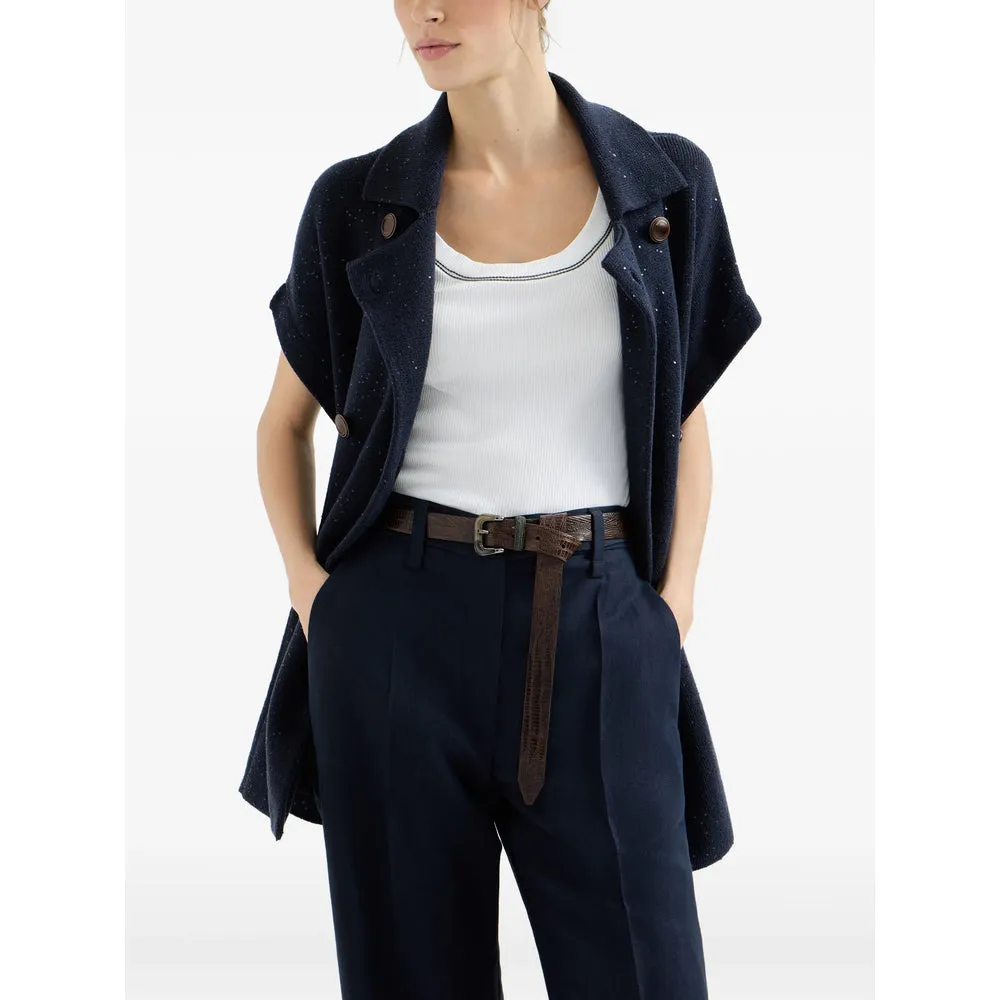 Double-Breasted Knit Cardigan Blue sold by Lord & Taylor product image thumbnail 3