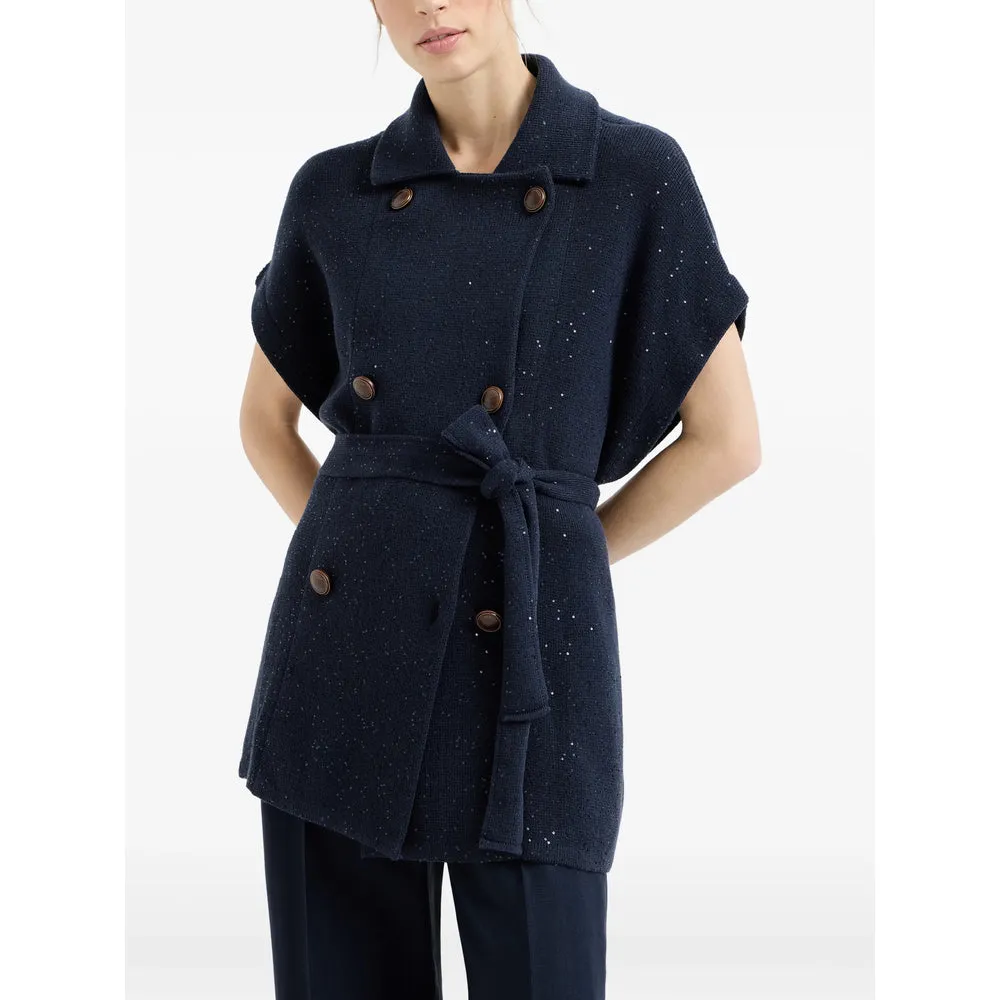 Double-Breasted Knit Cardigan Blue sold by Lord & Taylor product image thumbnail 4