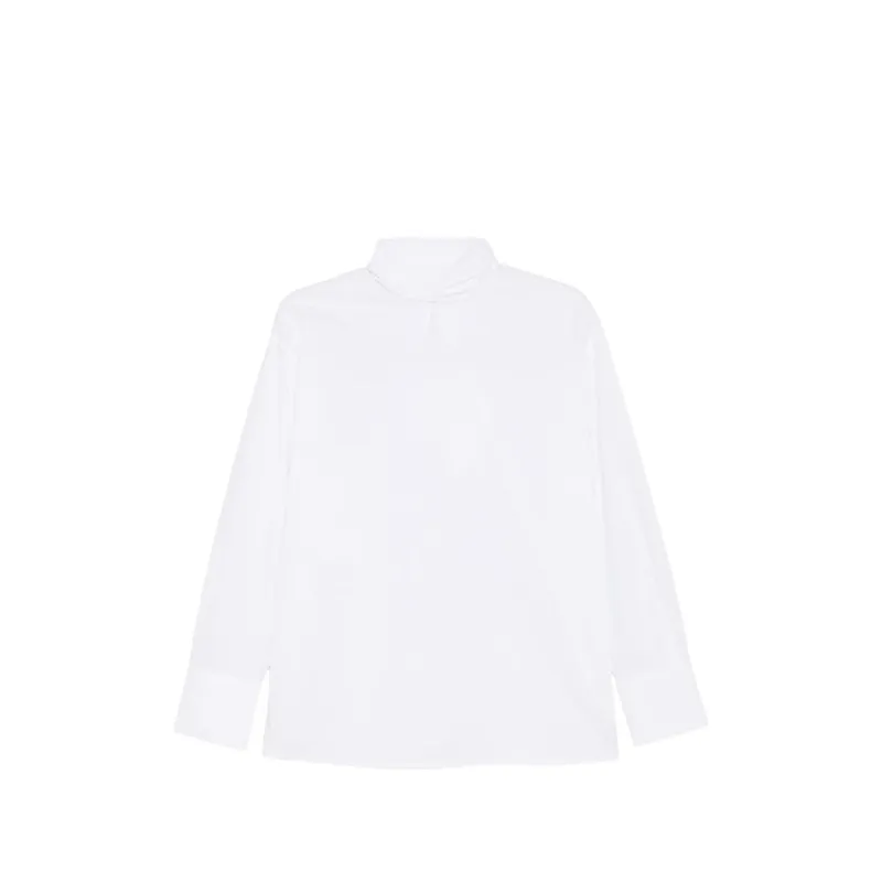 Shirt High-Neck Cotton White made by Lord & Taylor