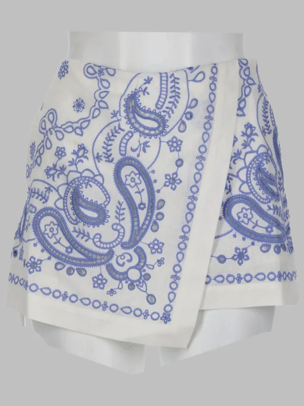 Skort in Linen - White made by Self-Portrait