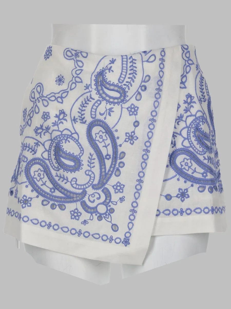 Skort in Linen - White sold by Lord & Taylor