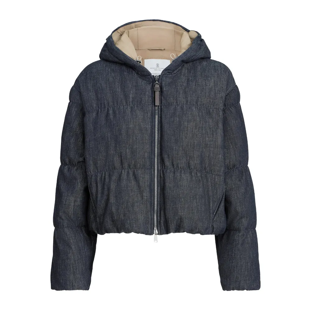 Hooded Puffer Jacket Blue sold by Lord & Taylor