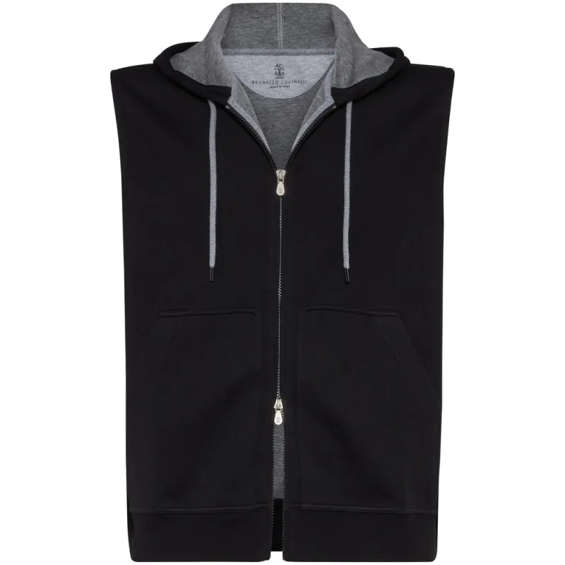 Sleeveless Cotton-Cashmere Hoodie made by Brunello Cucinelli