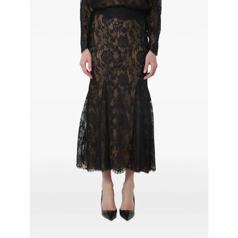 Skirt Floral Lace Mermaid Black made by Self-Portrait