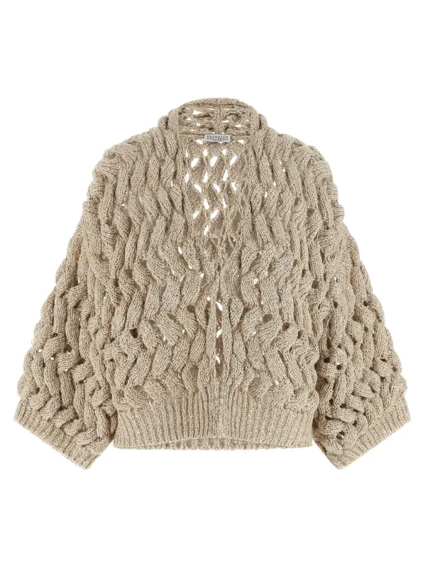 'Dazzling Cable' cardigan made by Brunello Cucinelli