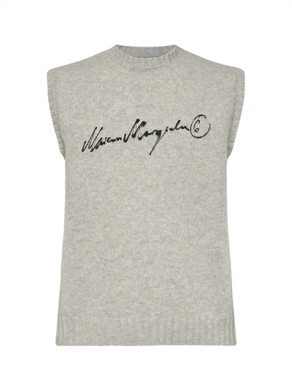 Knit Vest Melange Grey made by Maison Margiela