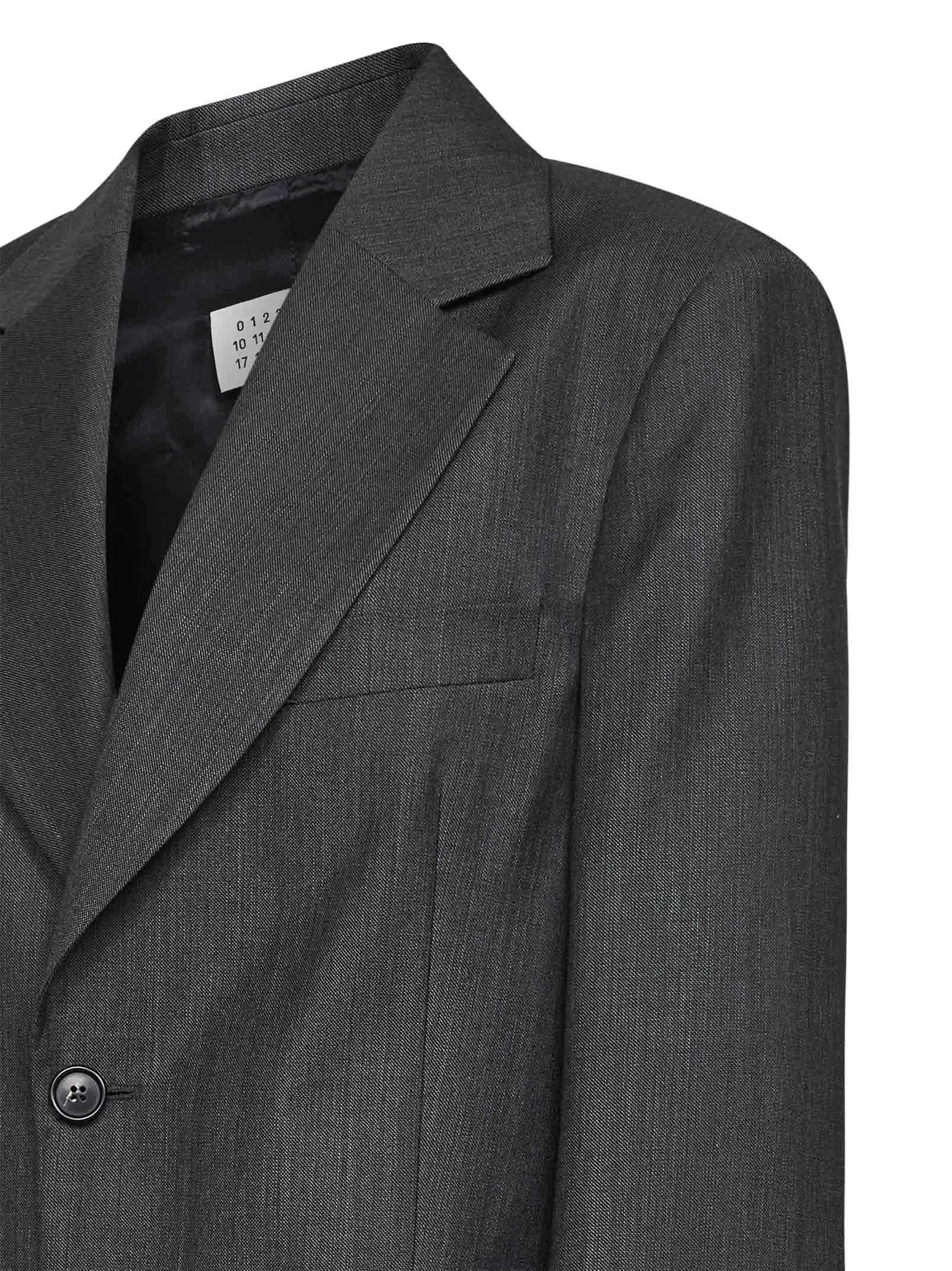 Blazer Oversized Grey Virgin Wool-Cotton sold by Lord & Taylor product image thumbnail 3