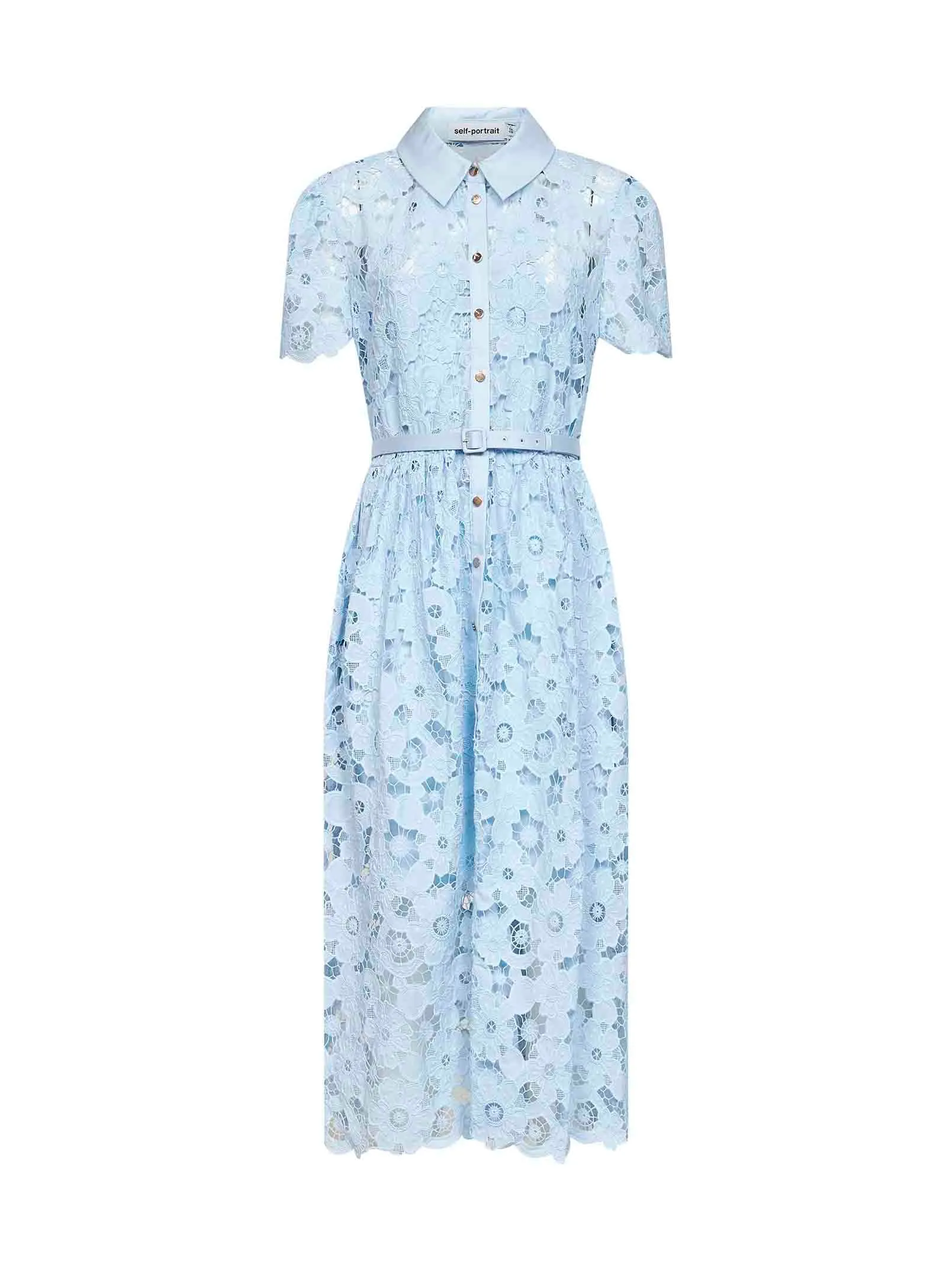 Midi Shirt Dress Light Blue Lace sold by Lord & Taylor