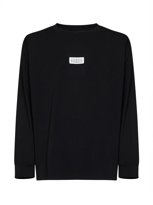 T-Shirt Numeric Black Cotton made by Maison Margiela