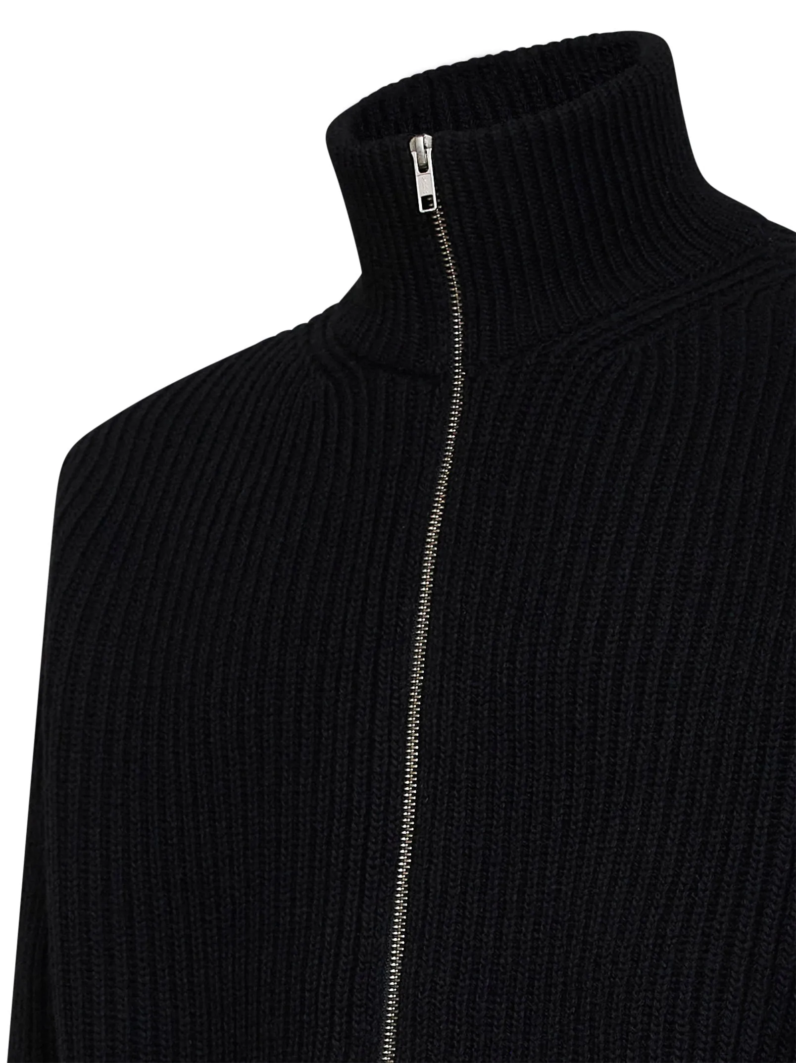 Knit Zip-Up Cardigan Black Wool Blend sold by Lord & Taylor product image thumbnail 3